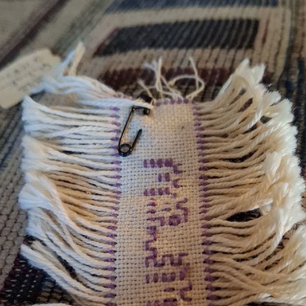 Jerusalem Embroidered Fringe Bookmark - Purple and Cream Vintage - Picture 4 of 5